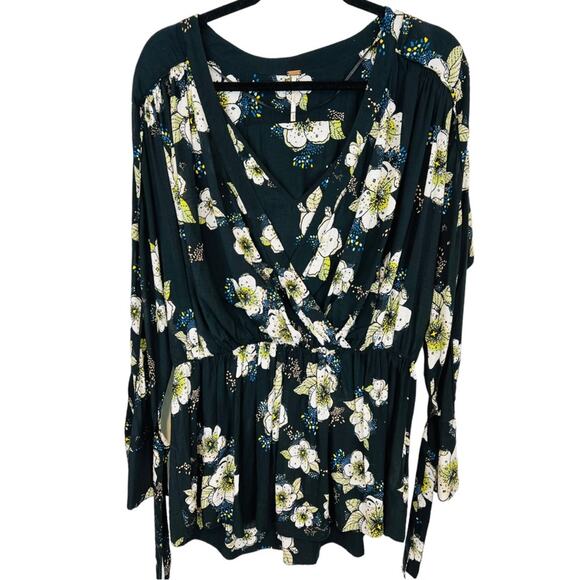 Free People Tuscan Dreams Black Floral Tunic Dress - Picture 12 of 14